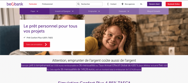 Beobank - Crédit jusqu'à 7 500 €