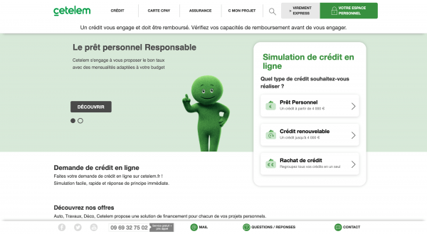 Cetelem - Crédit jusqu'à 99 999 €