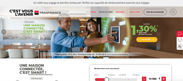 Franfinance - Crédit jusqu'à 21 500 €